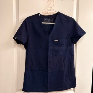 Navy blue fig scrub top